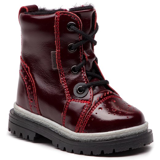 Buty zimowe dziecięce Bartek czerwone sznurowane 