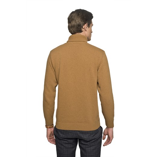 Sweter męski Recman brązowy bez wzorów 