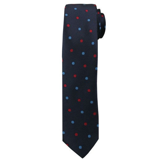 Krawat Angelo Di Monti czerwony w groszki 