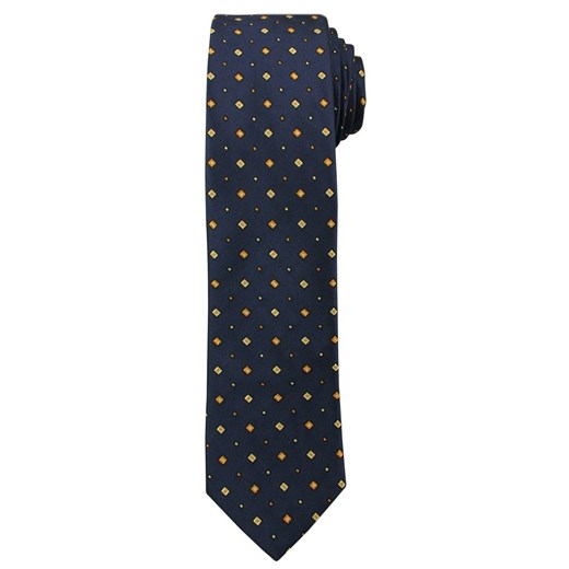 Granatowy Elegancki Krawat -Angelo di Monti- 6 cm, Męski, w Złote Figury Geometryczne KRADM1483 ze sklepu JegoSzafa.pl w kategorii Krawaty - zdjęcie 58952829