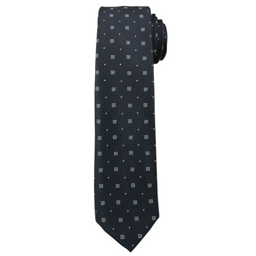Granatowy Męski Elegancki Krawat -Angelo di Monti- 6 cm, w Kwadraciki, Wzór Geometryczny KRADM1471 ze sklepu JegoSzafa.pl w kategorii Krawaty - zdjęcie 58952835