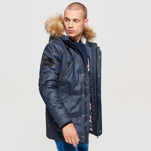 Cropp - Sportowy płaszcz na zimę - Granatowy  Cropp XL 