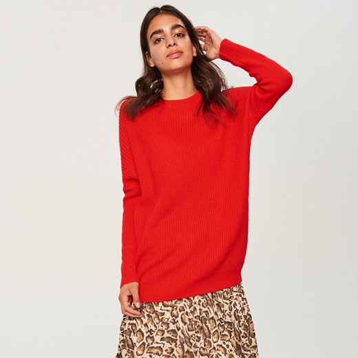 Reserved - Długi sweter - Czerwony  Reserved L 