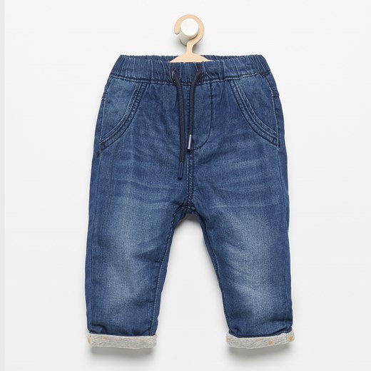 Reserved - Jeansowe spodnie JOGGER z ociepleniem - Granatowy Reserved  86 