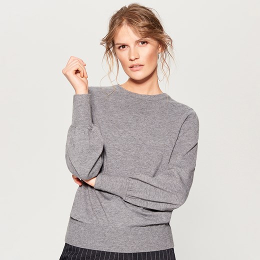 Mohito - Sweter z marszczonymi rękawami - Szary