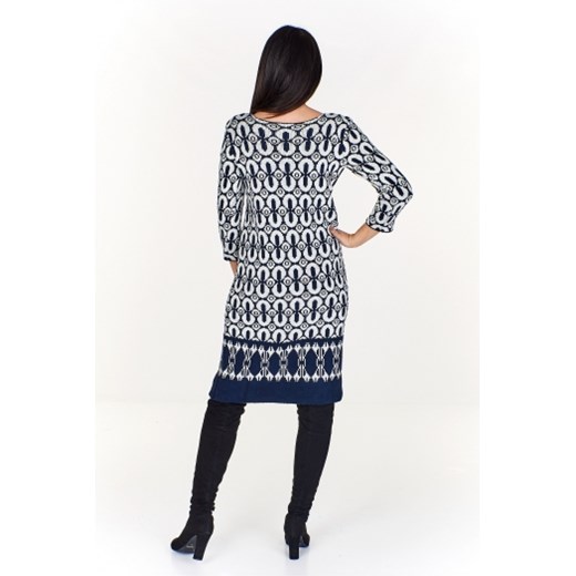 Sukienka Mkm Knitwear Design midi z długim rękawem na co dzień z okrągłym dekoltem ołówkowa 