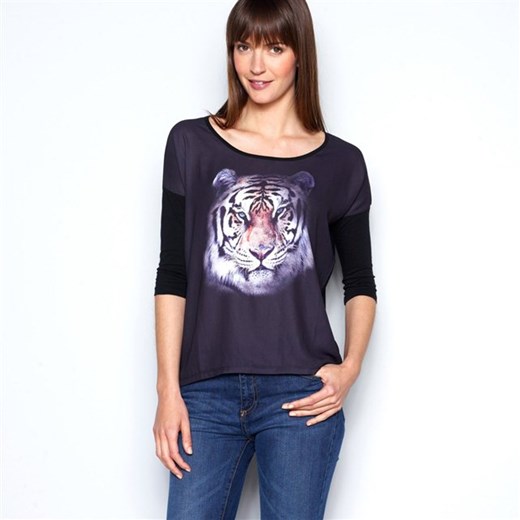 T-shirt „tygrys” la-redoute-pl szary t-shirty