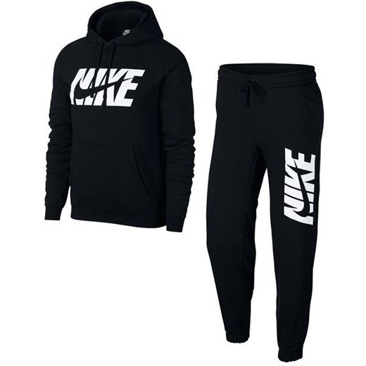 Czarny dres męski Nike z napisami 