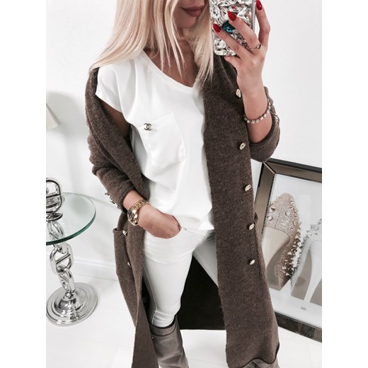 Sweter damski brązowy By O La La 