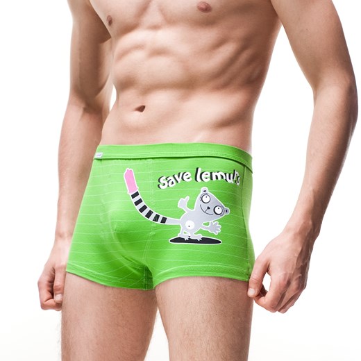 Bokserki Tattoo "Save Lemurs" cornette-underwear zielony bawełniane