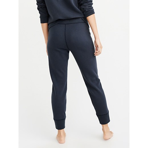 Spodnie sportowe Abercrombie & Fitch jesienne granatowe dresowe