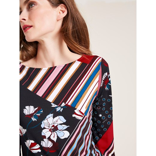 Bluzka damska Heine casual z okrągłym dekoltem w abstrakcyjnym wzorze z długimi rękawami 