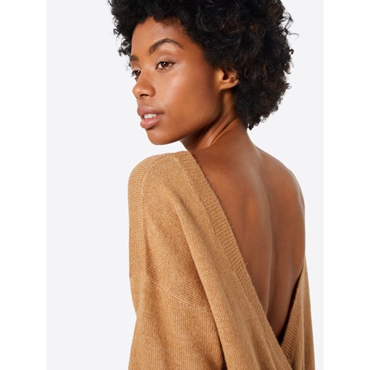 Sweter damski brązowy Ivyrevel z okrągłym dekoltem casualowy 