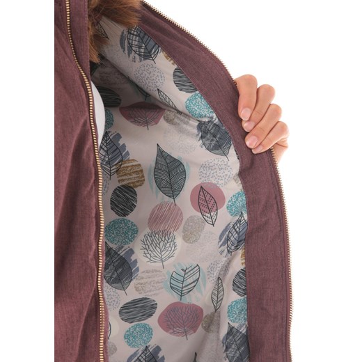 Mazine kurtka damska casualowa fioletowa z kapturem krótka 