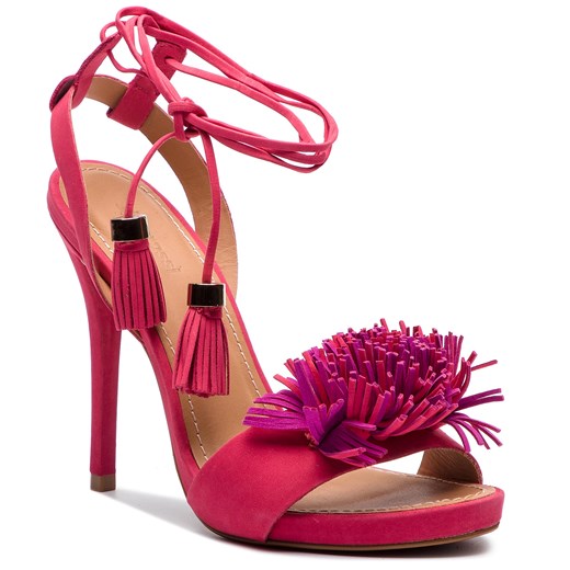 Różowe sandały damskie Gino Rossi z tworzywa sztucznego na lato na szpilce 