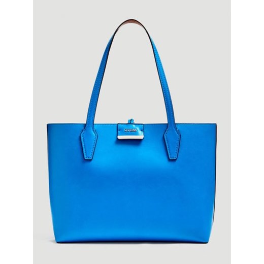 Niebieska shopper bag Guess poliestrowa