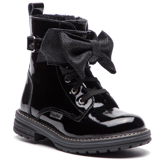 Buty zimowe dziecięce Renbut czarne kozaki sznurowane 