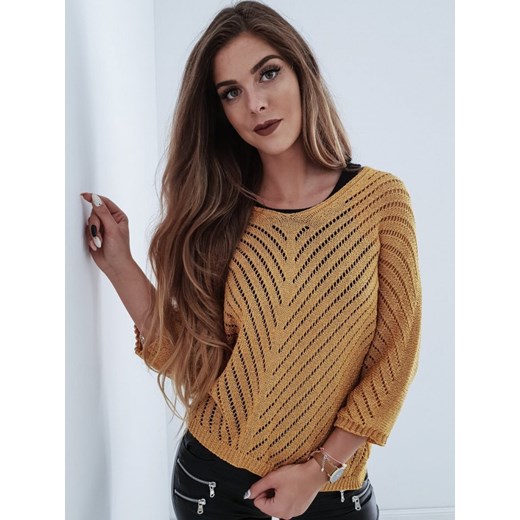 Sweter damski bez wzorów nylonowy