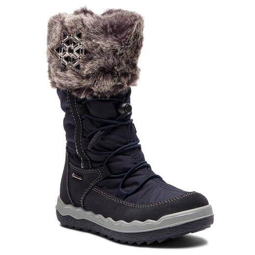 Buty zimowe dziecięce granatowe Primigi śniegowce sznurowane skórzane 