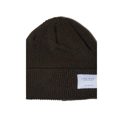 PATCH BEANIE IN OLIVE