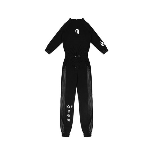 BLACK JUMPSUIT "LUCK IS ON MY SIDE"