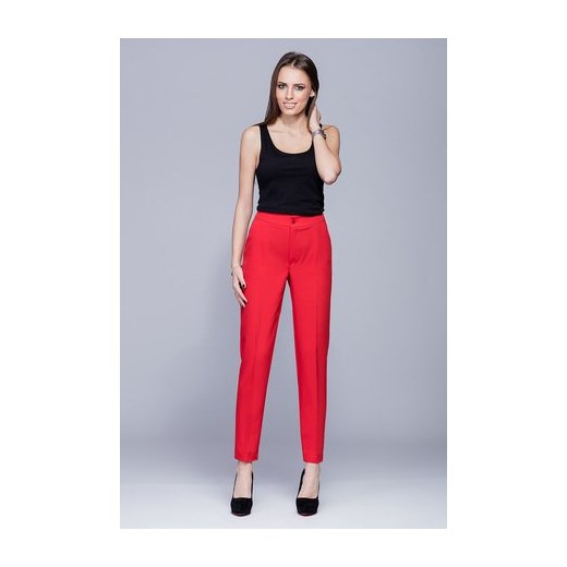 Eleganckie długie spodnie czerwone   H022