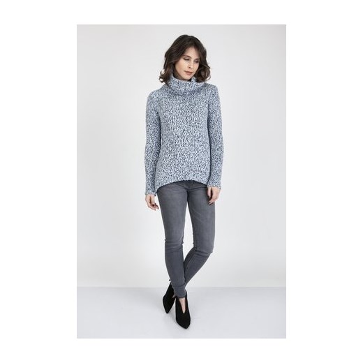 Sweter damski Mkm Swetry szary bez wzorów casual 