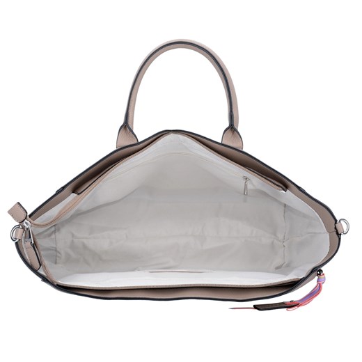 Shopper bag Esprit wakacyjna beżowa bez dodatków 