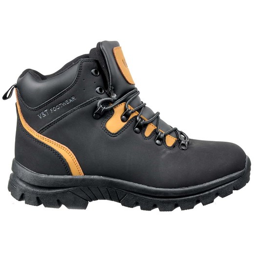 Solidne męskie buty trekkingowe z ociepleniem CZARNE /F6-1 2592 S792/  V&T 46 pantofelek24.pl