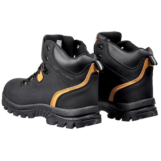 Solidne męskie buty trekkingowe z ociepleniem CZARNE /F6-1 2592 S792/  V&T 43 pantofelek24.pl
