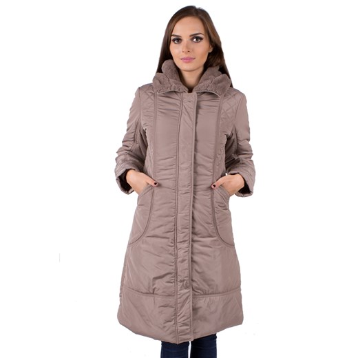 K1167 płaszcz zimowy damski : Kolor - CAPPUCINO, Rozmiar - L/40