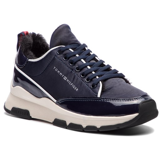 Sneakersy TOMMY HILFIGER - Cool Technical Satin Sneaker FW0FW03970  Midnight 403 Tommy Hilfiger  42 eobuwie.pl