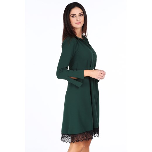 Sukienka zielona Fasardi bez wzorów oversize 