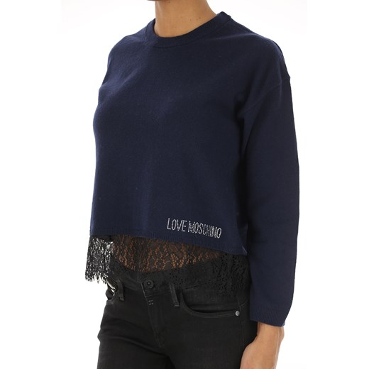 Moschino Sweter dla Kobiet Na Wyprzedaży, granatowy niebieski, Bawełna, 2019, 40 44 M