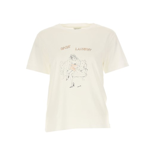 Yves Saint Laurent Koszulka dla Kobiet Na Wyprzedaży, biały, Bawełna, 2019, 40 M