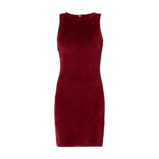 Czerwona sukienka Review midi bez rękawów z okrągłym dekoltem gładka 