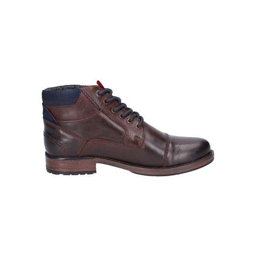 Brązowe buty zimowe męskie S.oliver Red Label sznurowane skórzane 