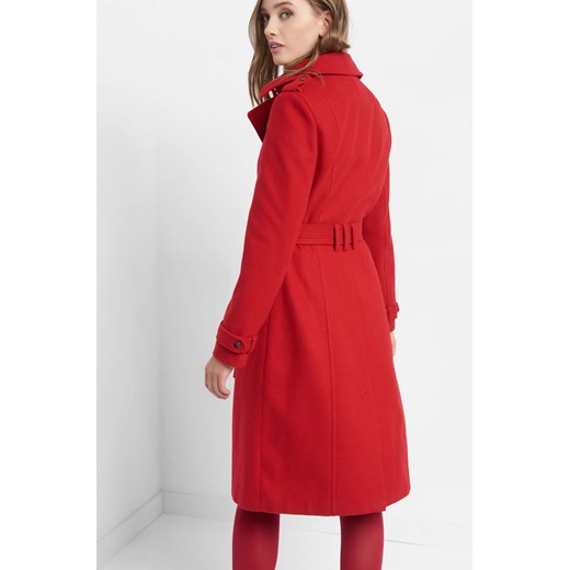 Płaszcz damski czerwony ORSAY casualowy z tkaniny 