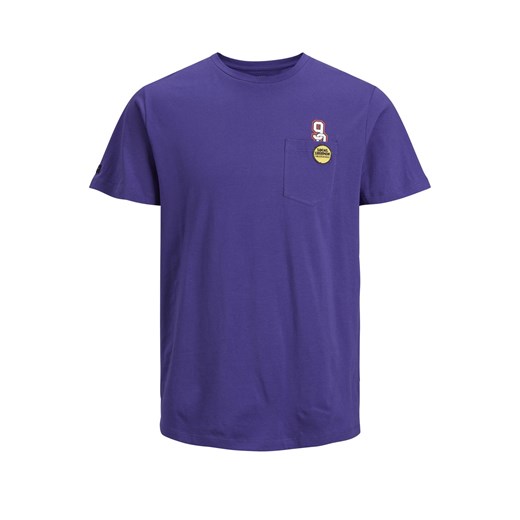 Fioletowy t-shirt męski Jack & Jones z krótkim rękawem 
