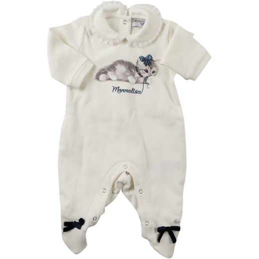 Biała odzież dla niemowląt Monnalisa dla dziewczynki w zwierzęcy wzór 
