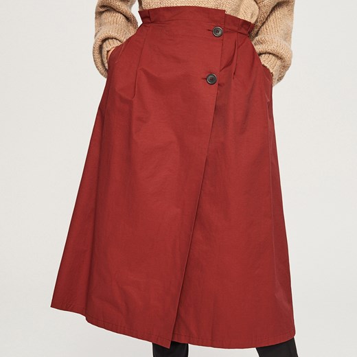 Reserved - Rozkloszowana spódnica midi - Brązowy czerwony Reserved 34 