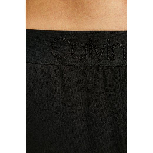 Spodnie damskie Calvin Klein Underwear gładkie czarne z elastanu 