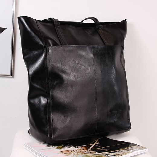 Dan-A shopper bag elegancka na ramię lakierowana duża bez dodatków 