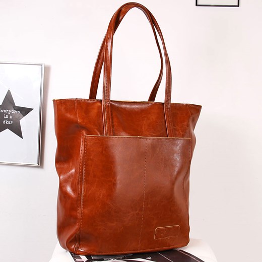 Shopper bag Dan-A brązowa 