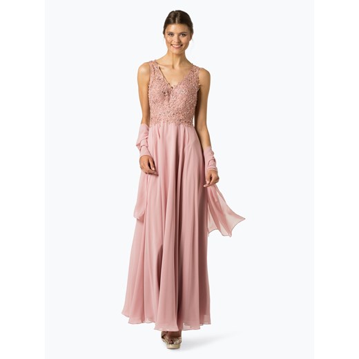 Sukienka Unique bez wzorów glamour różowa maxi 