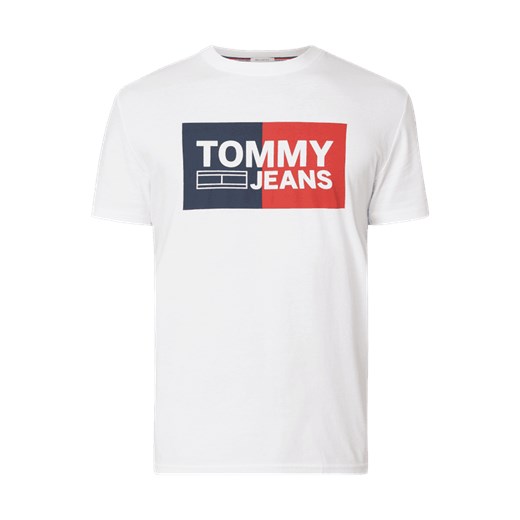 Biały t-shirt męski Tommy Jeans z krótkim rękawem 