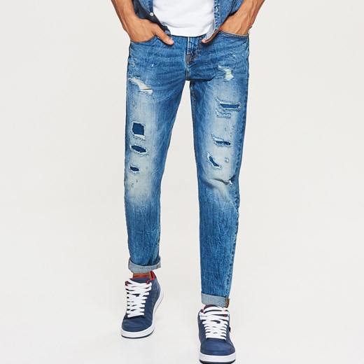Jeansy męskie Cropp jeansowe 