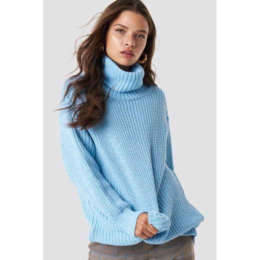 Trendyol Sweter Polo Knitted - Blue