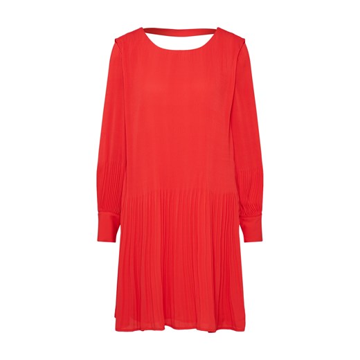 Sukienka czerwona Selected Femme luźna midi oversize z długim rękawem 
