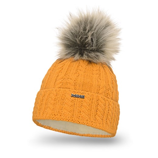 Pomarańczowy czapka zimowa damska Pamami casual 